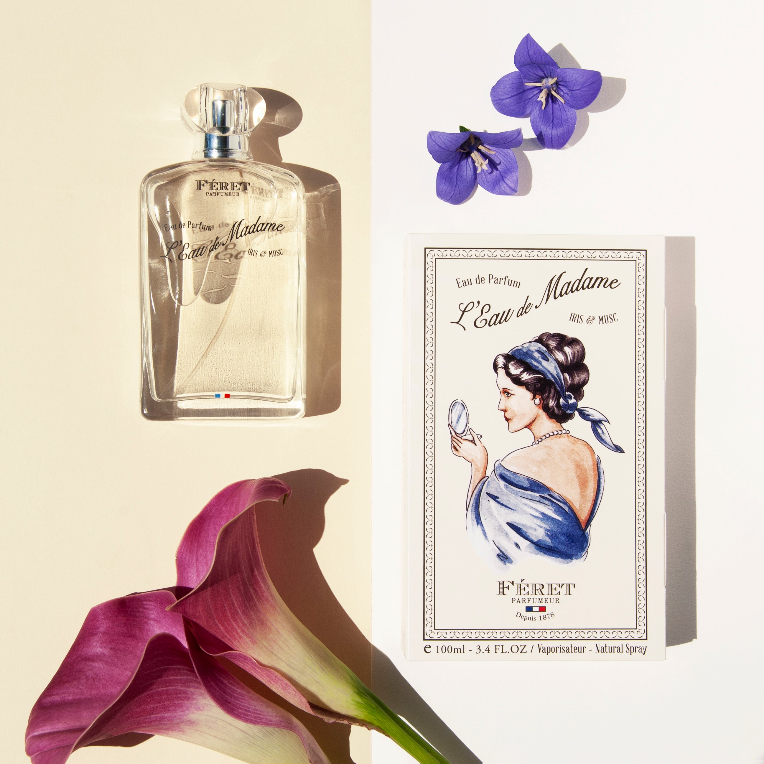 Eau de Parfum L'eau de Madame FERET Parfumeur, cosmétique bio 100% français et écoresponsable.