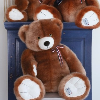 Ours en peluche marron made in France