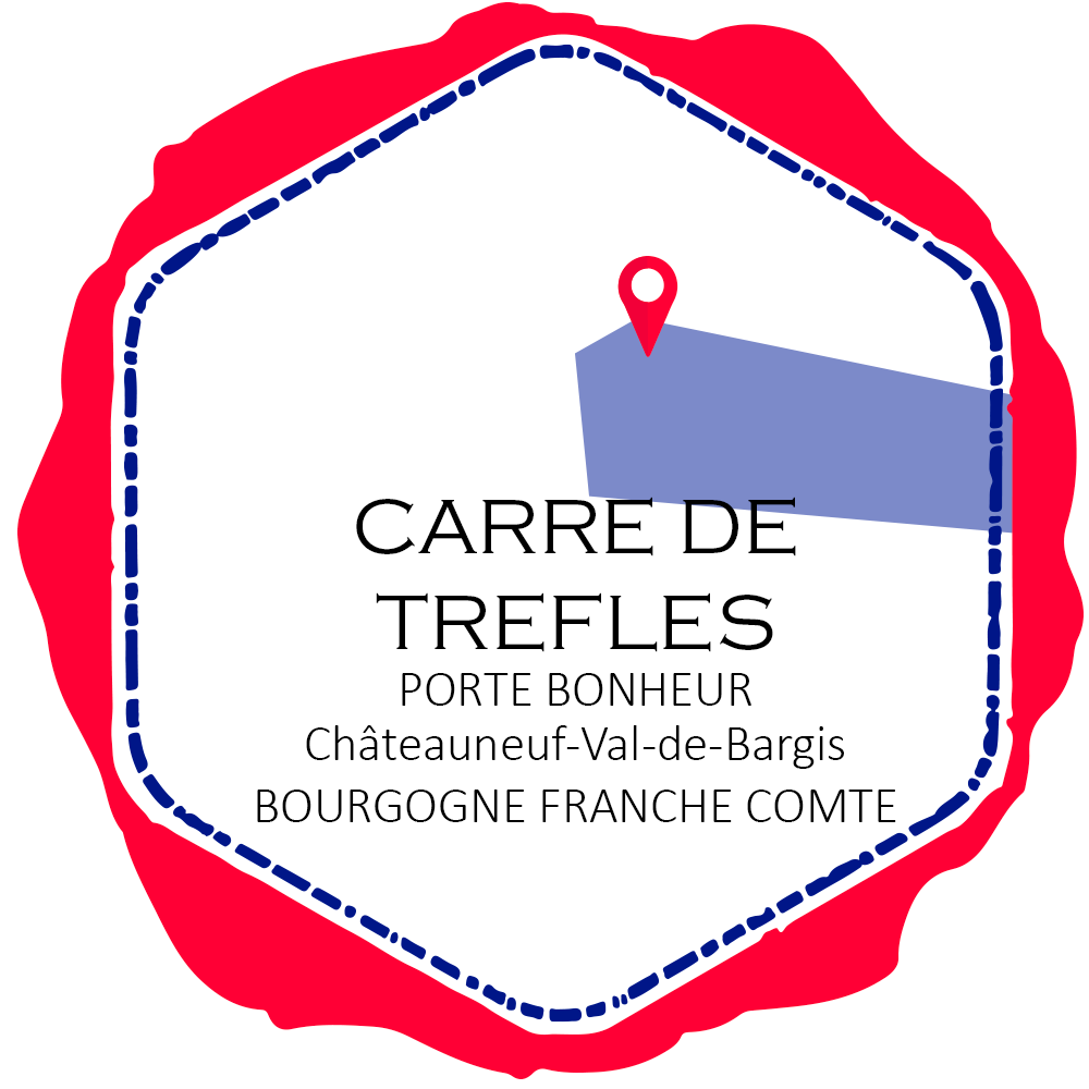 CARRE DE TREFLES, véritable Trèfles à 4 feuilles porte-bonheur made in France