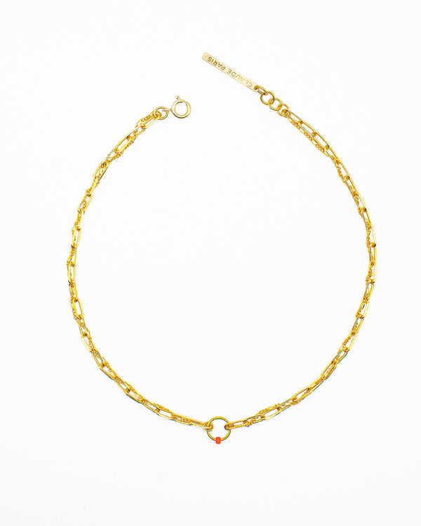 Collier Eva orange, CLAUDE PARIS, made in France