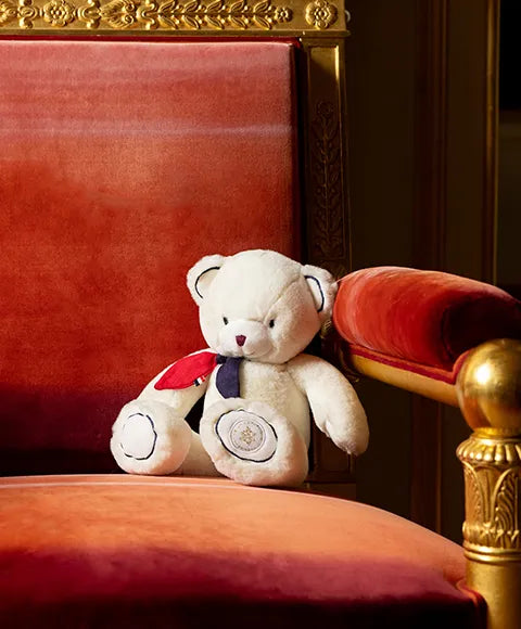 L'ours Elysée Blanc 30cm made in France