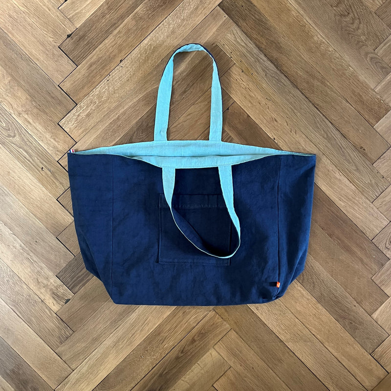 Grand cabas réversible en lin, JOCELIN ET MARLAINE, made in France et écoresponsable
