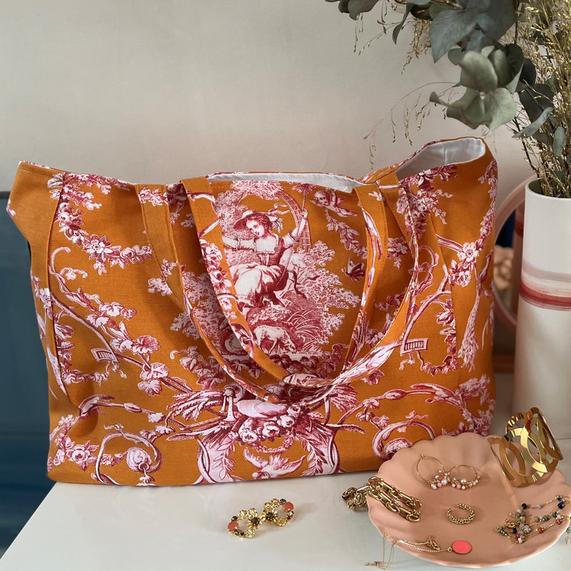 bazar atelier sablon cabas toile de jouy made in france