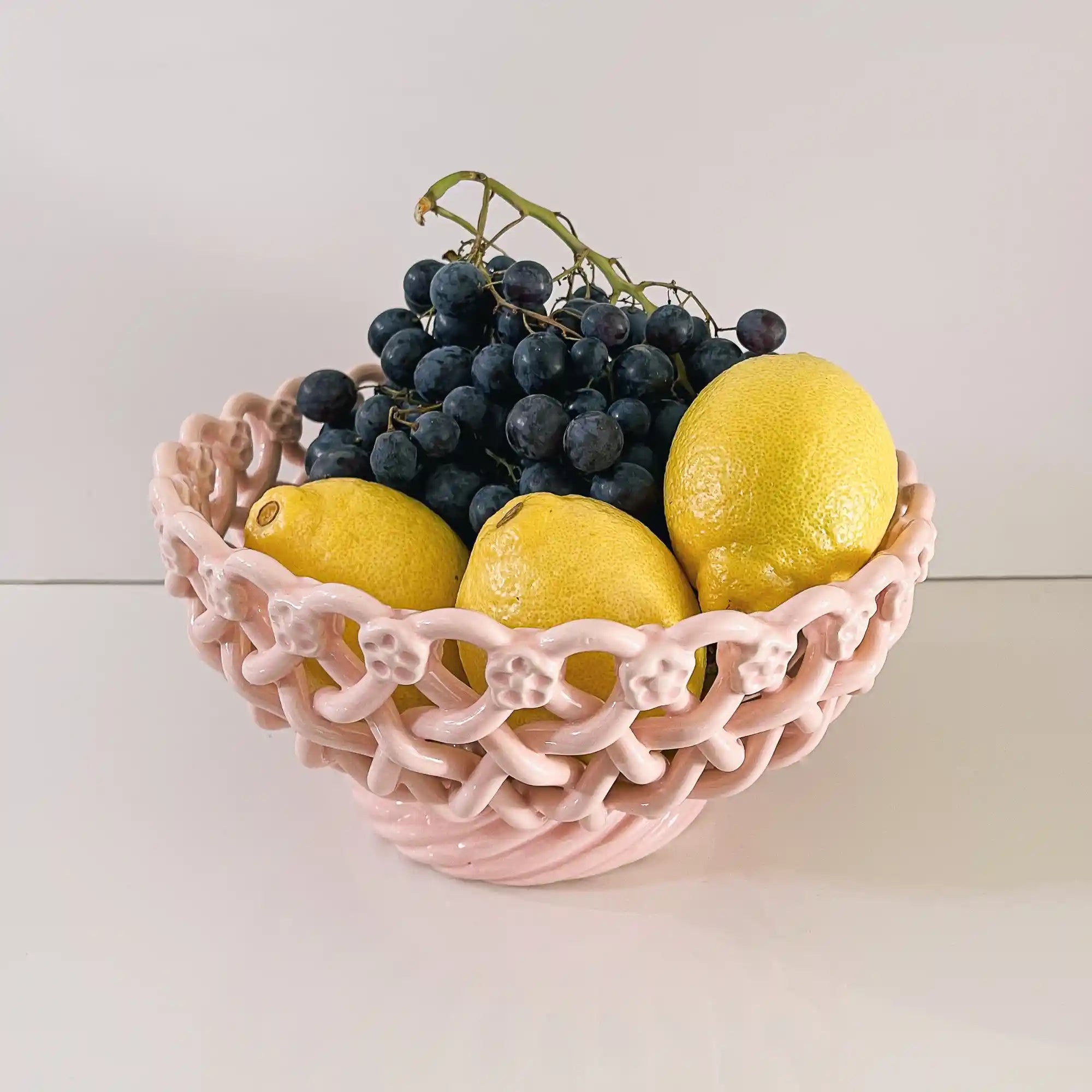Ceramic woven fruit shop bowl