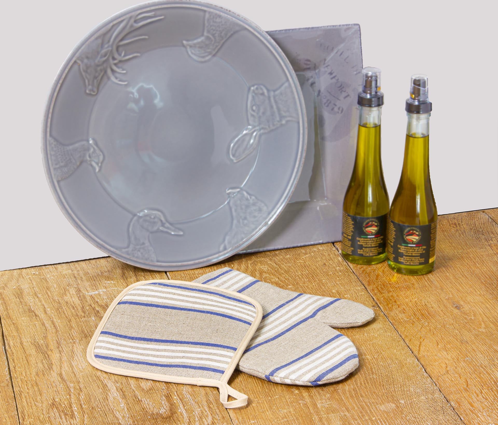 Manique et gant de cuisine en lin made in France