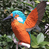 Sculpture de papier Martin Pêcheur, MELINA VASSEREAU, made in France et écoresponsable