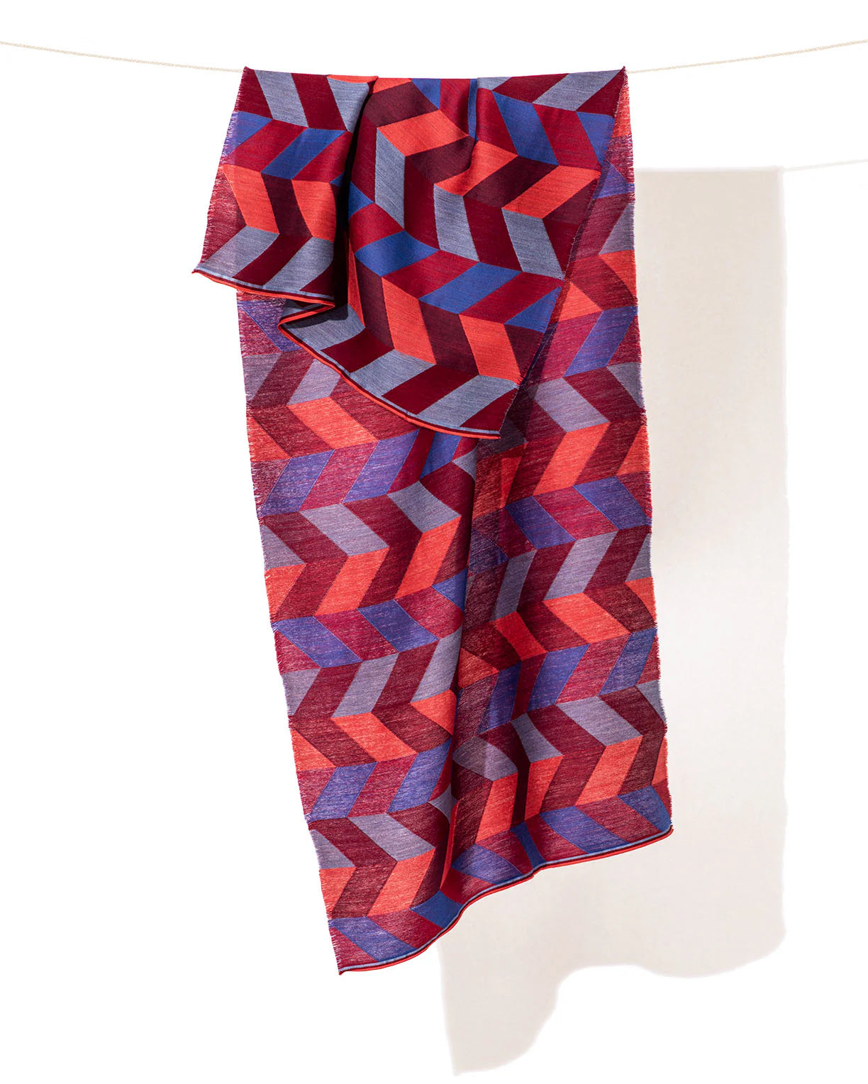 Echarpe chevron laine et soie made in France