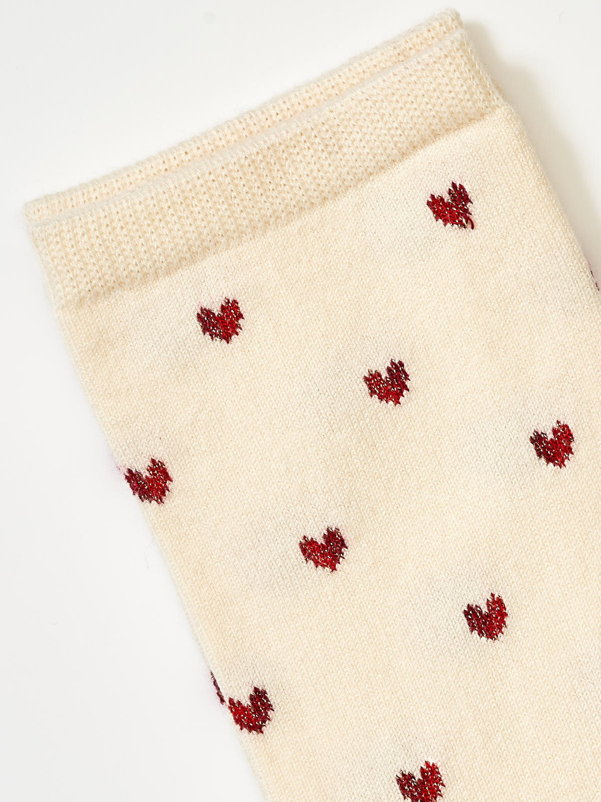 Chaussettes motif coeur LOVE brillantes, ROYALTIES, made in France