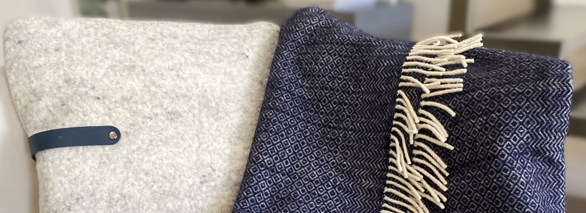 Plaid et coussin made in France