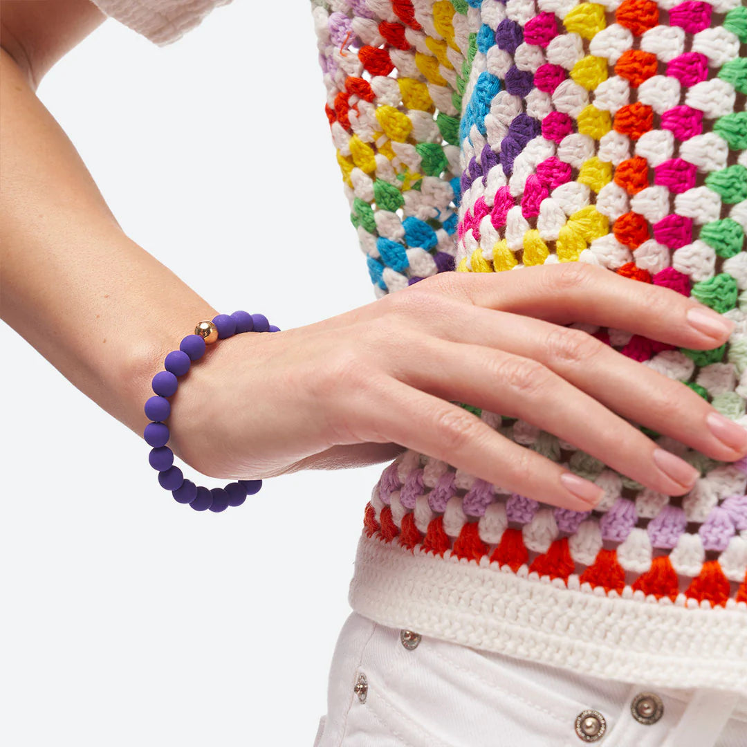 Bracelet perles de verres de couleur, LA MOME BIJOU, made in France
