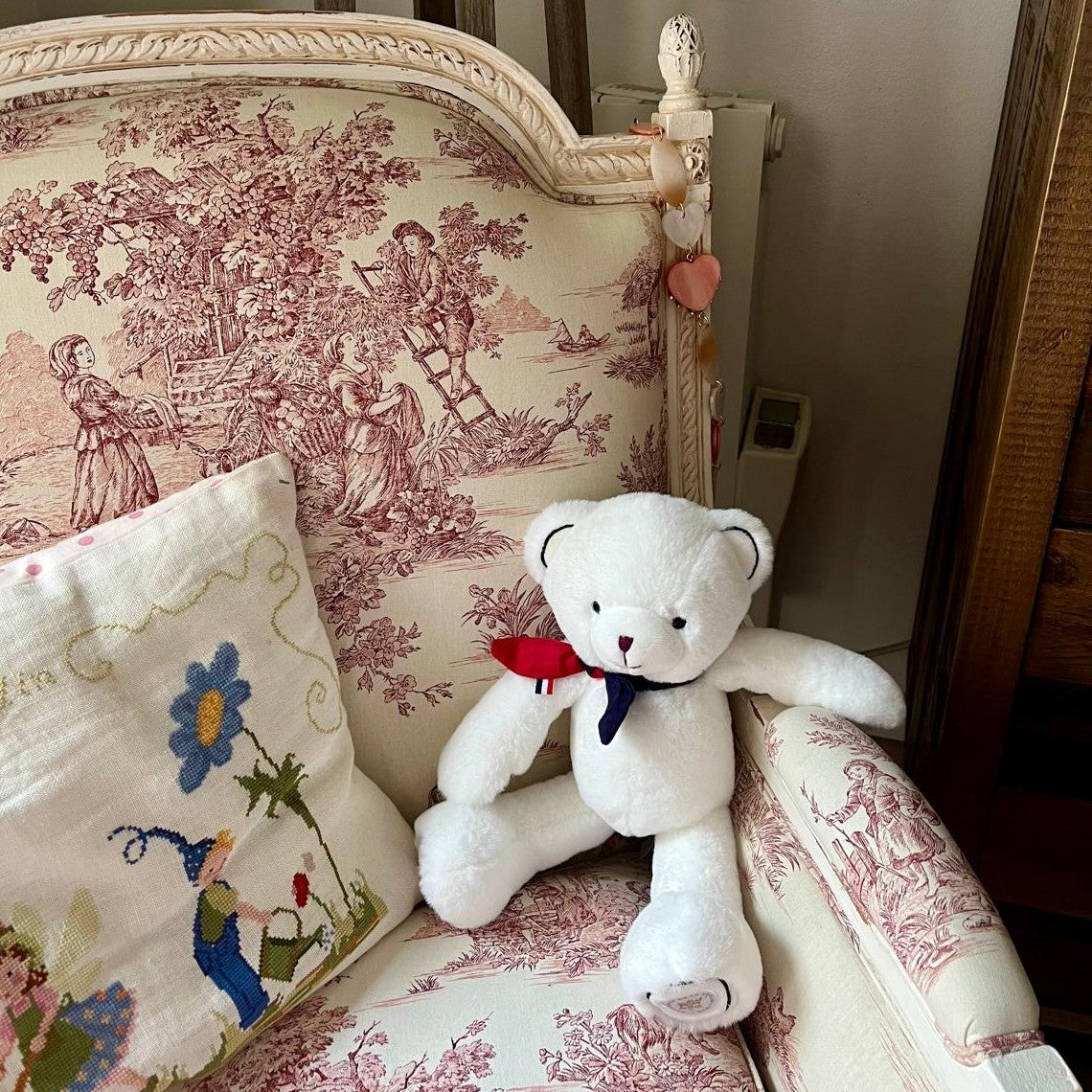 L'ours Elysée Blanc 30cm made in France