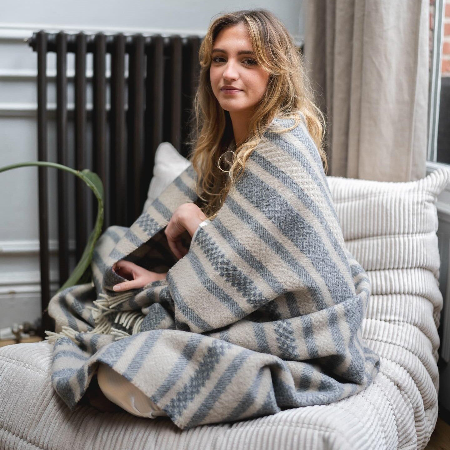 Striped Pyrenean Wool Throw