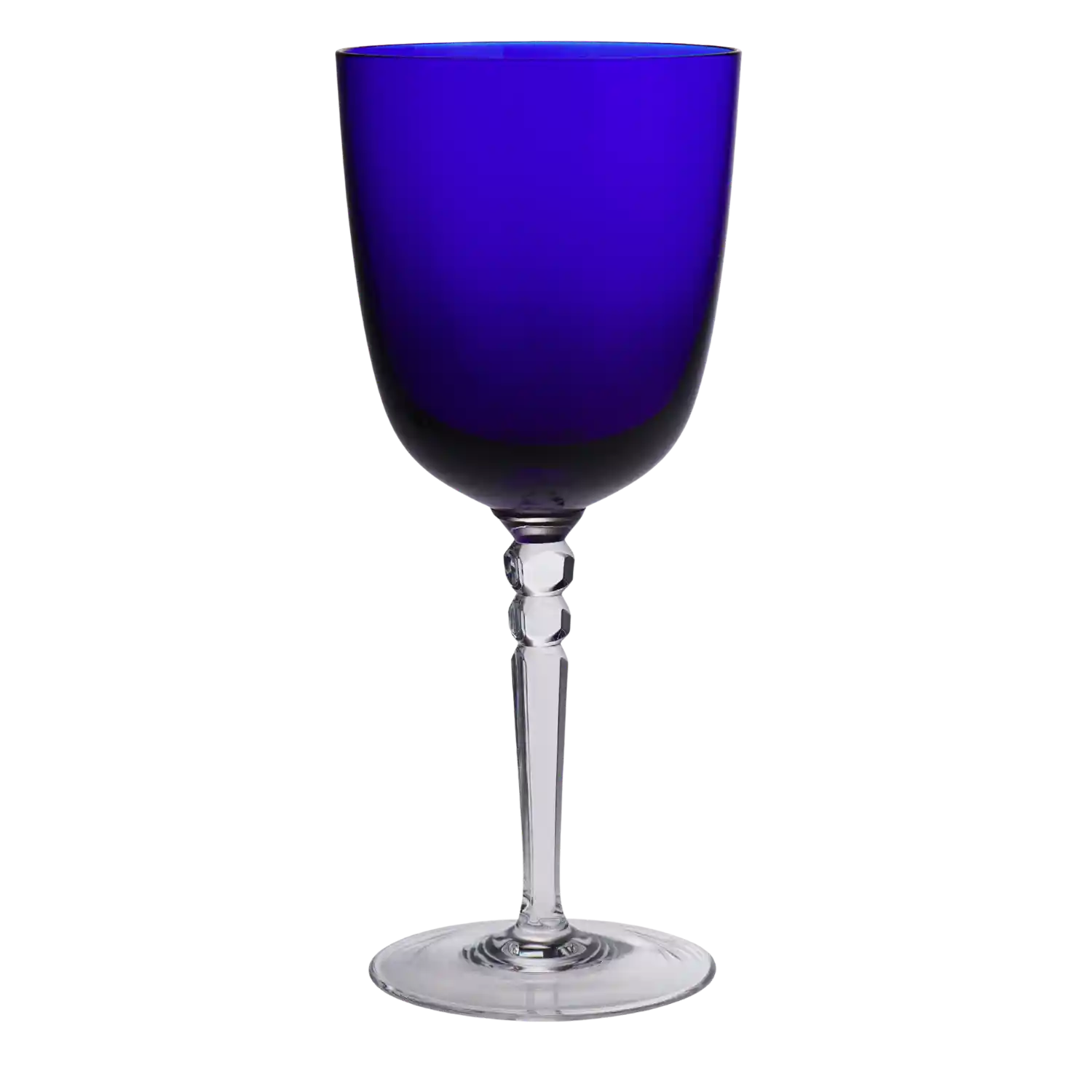 Smooth double knob square Water glass  