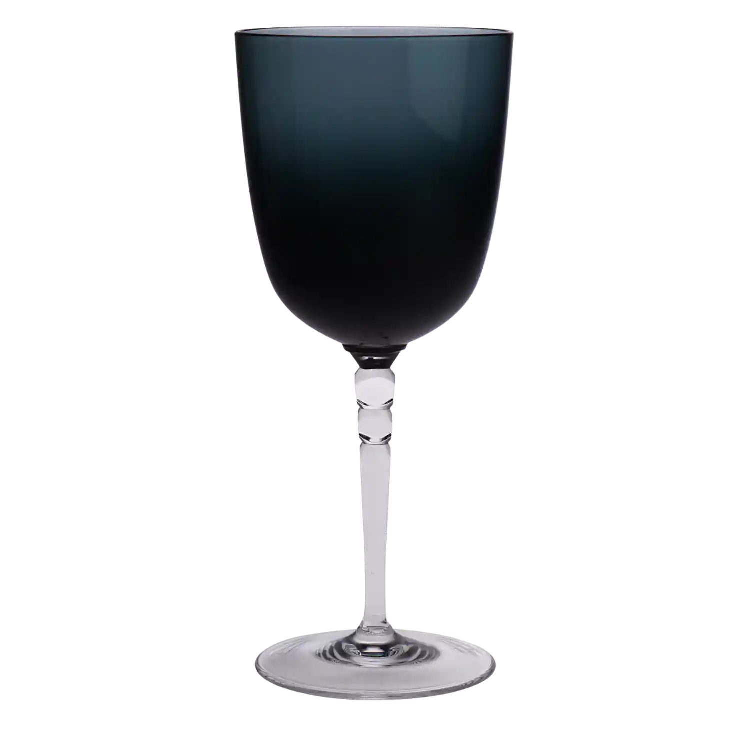 Smooth double knob square Water glass  