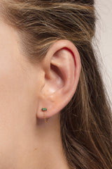 Boucles d'oreilles doré BLAISE avec cristal swarovski vert APRIL PLEASE, 100% français et écoresponsable HISTOIRES FRANCAISES