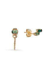 Boucles d'oreilles doré BLAISE avec cristal swarovski vert APRIL PLEASE, 100% français et écoresponsable HISTOIRES FRANCAISES