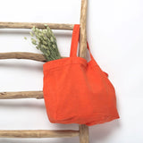 Grand cabas Orange corail en lin POL & ROSA 100% français et écoresponsable HISTOIRES FRANCAISES