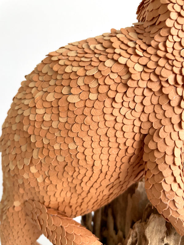 Sculpture en papier Caméléon des sables Mélina VASSEREAU , 100% français et écoresponsable HISTOIRES FRANCAISES