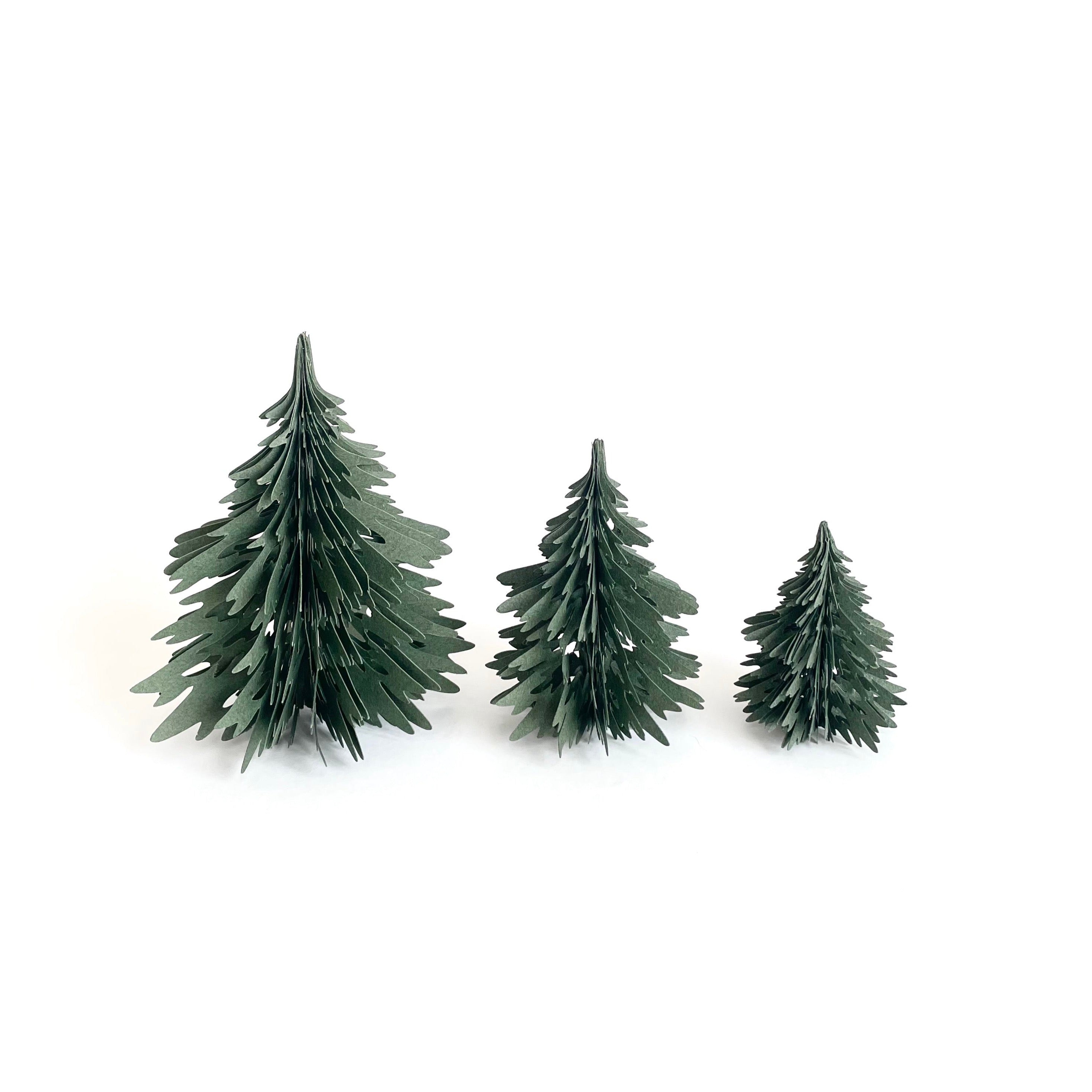 Coffret de 3 sapins en papier, MELINA VASSEREAU, made in France et écoresponsable