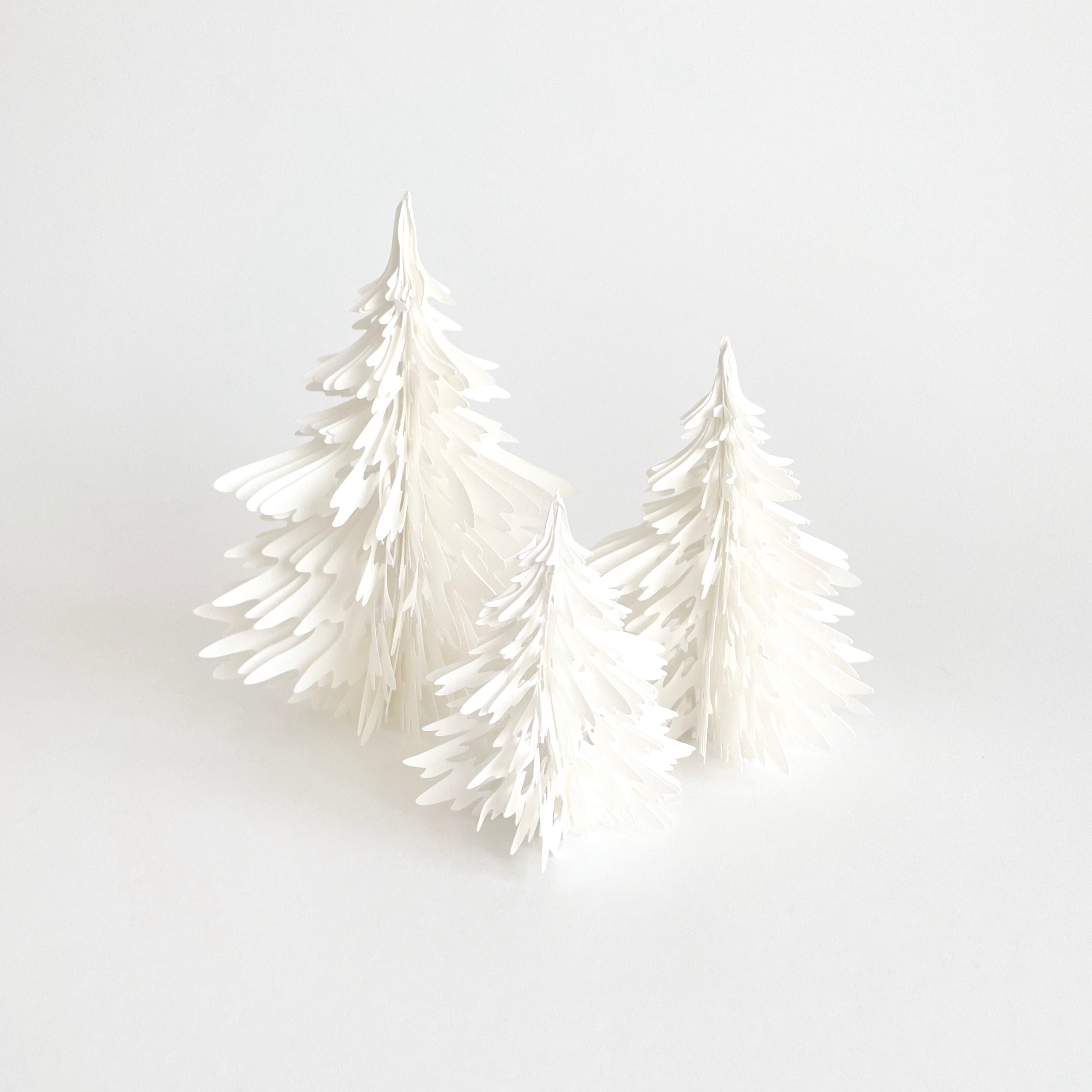 Coffret de 3 sapins en papier, MELINA VASSEREAU, made in France et écoresponsable