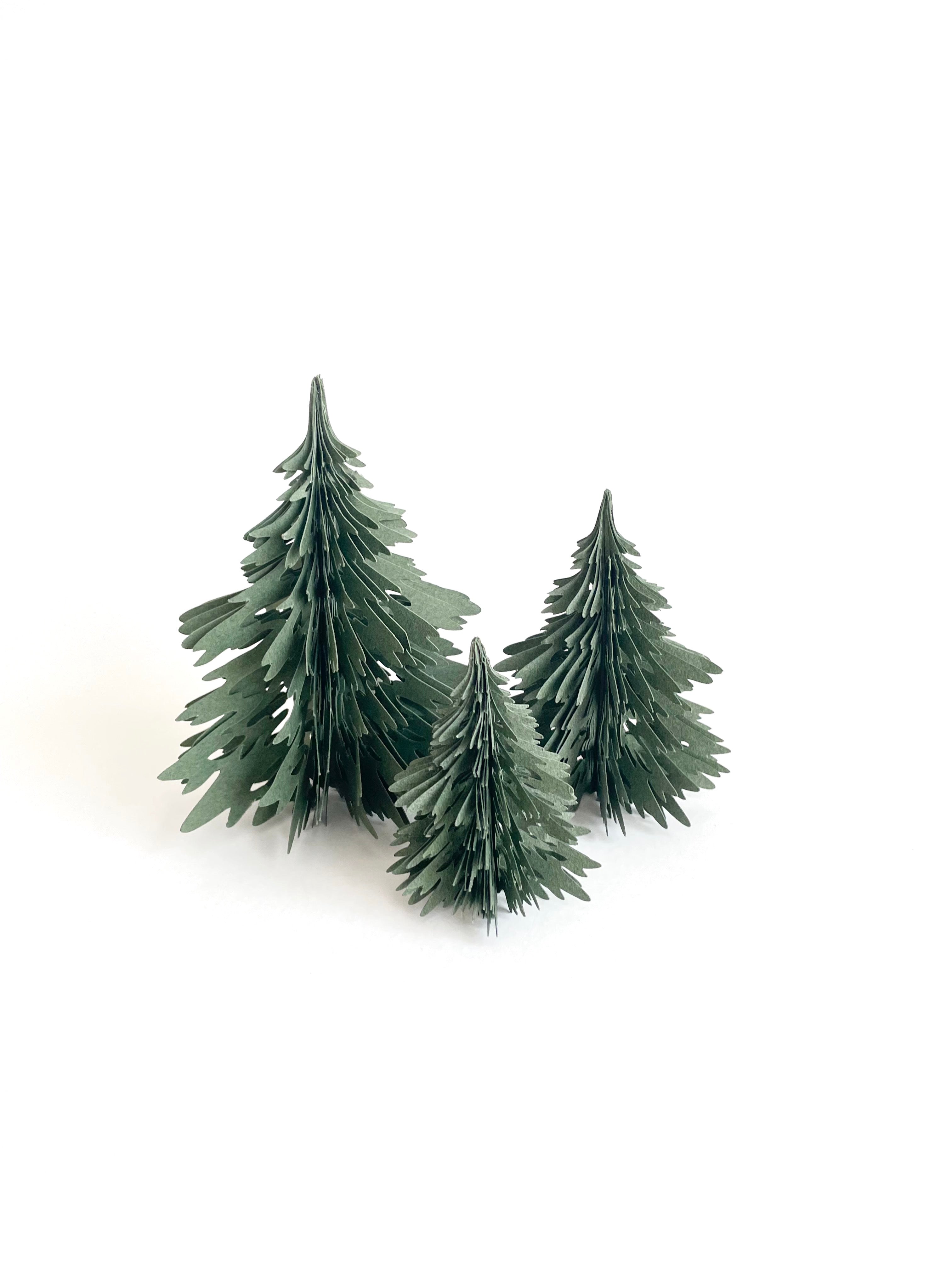 Coffret de 3 sapins en papier, MELINA VASSEREAU, made in France et écoresponsable