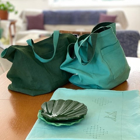 Grand cabas réversible en lin, JOCELIN ET MARLAINE, made in France et écoresponsable