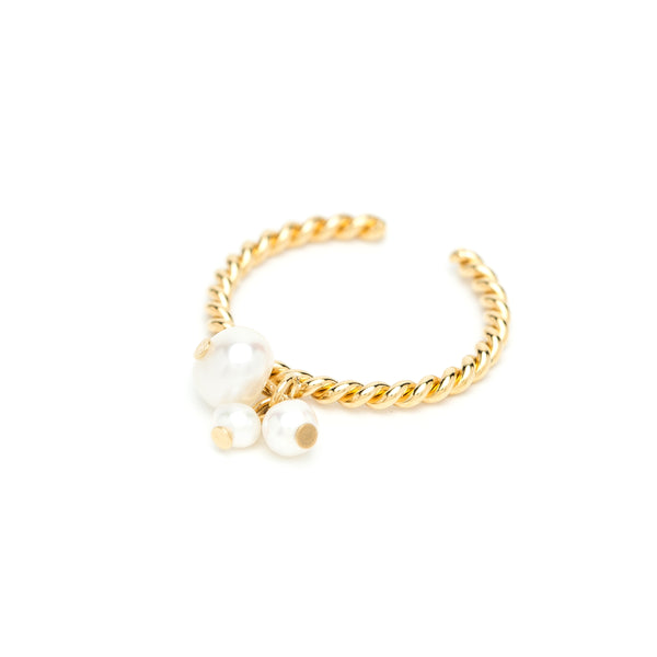 Bague torsade perlée JOUR DE MISTRAL, made in France et écoresponsable
