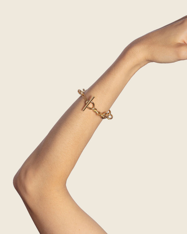Bracelet Théodore en maille dorée APRIL PLEASE, made in France et écoresponsable