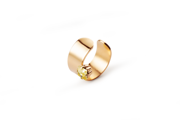 Bijou d'oreille Tobias comme un anneau avec un cristal, APRIL PLEASE, made in France