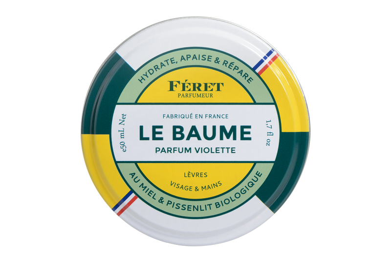 Le baume parfum violette FERET Parfumeur soin cosmétique bio 100% français et écoresponsable.