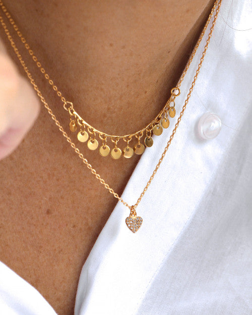 Collier Lily charms coeur, NILAI, made in France