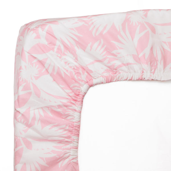 Drap housse Sanza Rose LITTLE CABARI, made in France, 100% français et écoresponsable HISTOIRES FRANCAISES