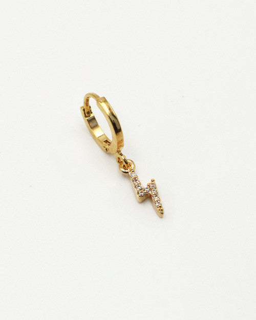 Boucle d'oreille mini créole Lily charms éclair , NILAI, made in France