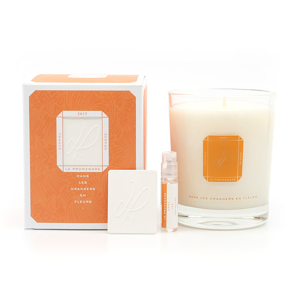 Bougie parfumée à la fleur d'oranger LA PROMENADE dans les orangers en fleurs 100% français et écoresponsable